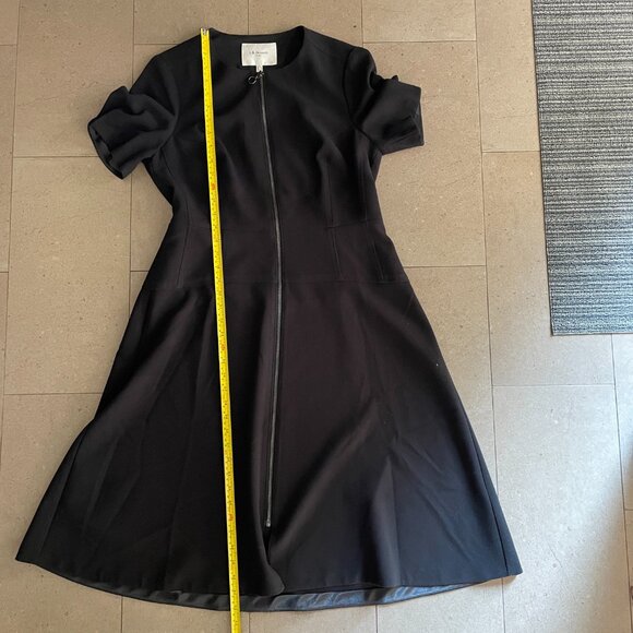 L.K. Bennett London UK Black Dress-Full Front Zipper-Size 12 - Picture 9 of 14